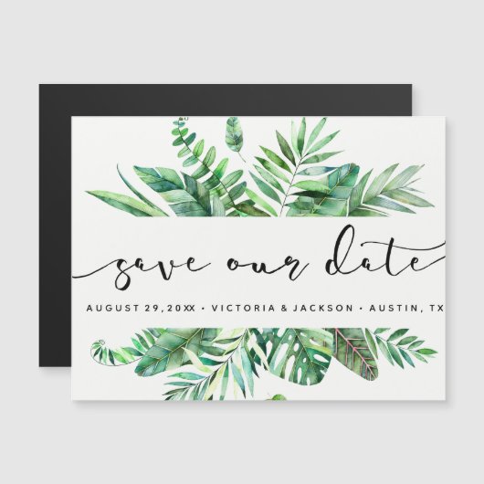 熱帯の水の色の救葉が私たちの日付V1 (正面/裏面)