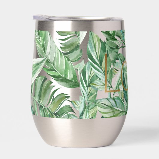 熱帯の水の色の緑の離れ金ゴールドの愛（薄い） (右面)