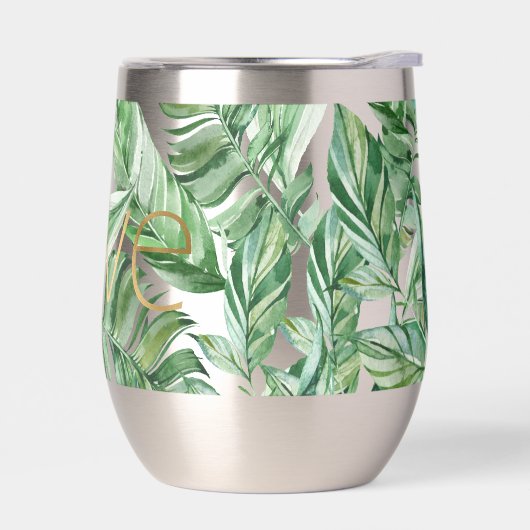 熱帯の水の色の緑の離れ金ゴールドの愛（薄い） (左面)