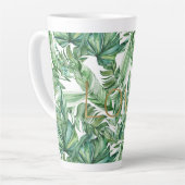 熱帯の水の色の緑の離れ金ゴールドの愛（薄い） カフェラテマグ (左アングル)