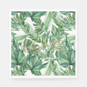熱帯の水の色の緑の離れ金ゴールドの愛（薄い） スタンダードランチョンナプキン (正面)