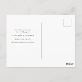 熱帯の水の色の花の日付を保存結婚する ポストカード (裏面)