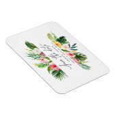 熱帯の水の色の葉のスクリプトは、日付を保存 マグネット (右側)