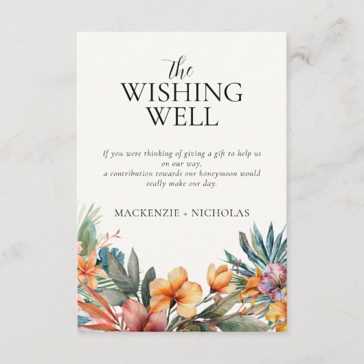 熱帯の水の色を望む井戸の囲いカード エンクロージャーカード (正面)