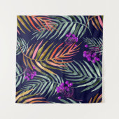 熱帯の水の色葉の抽象芸術、スプラッシュ。 タペストリー (正面(横))