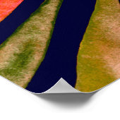 熱帯の水の色葉の抽象芸術、スプラッシュ。 ポスター (角)