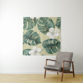 熱帯の水彩植物:シームレスなパターン。 タペストリー (インサイチュ(横))