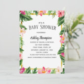 熱帯の水彩花サマーベビーシャワー 招待状 (スタンド正面)