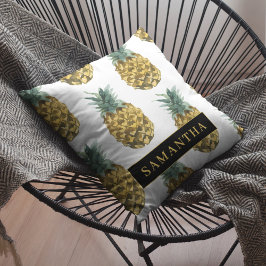 熱帯の水色のパイナップルパターン名 アウトドアクッション