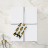 熱帯の水色のパイナップルパターン名 ギフトタグ (より糸付き)