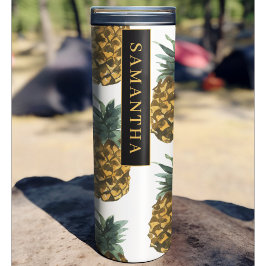 熱帯の水色のパイナップルパターン名 タンブラー