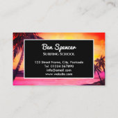 熱帯の水色の絵を描夕日 名刺 (裏面)