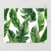 熱帯の水色の葉のフローラは日付を保存 チラシ (裏面)