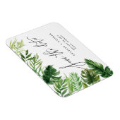 熱帯の水色の葉のフローラは日付を保存 マグネット (右側)