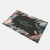 熱帯の水色の葉のフローラホームの装飾 ドアマット (アングル)