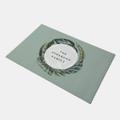 熱帯の水色の葉のフローラホームの装飾 ドアマット (アングル)