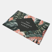 熱帯の水色の葉のフローラホームの装飾 ドアマット (アングル)