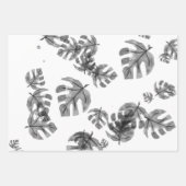 熱帯の水色の黒離れ色の紙s ラッピングペーパーシート (正面3)