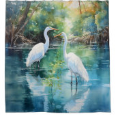 熱帯の水色フロリダの風景 シャワーカーテン (正面)