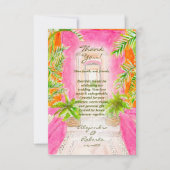 熱帯の水色メキシコの目的地の結婚式 サンキューカード (正面)