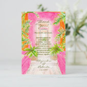 熱帯の水色メキシコの目的地の結婚式 サンキューカード (スタンド正面)