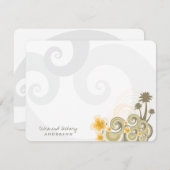 熱帯の波イエローハイビスカス目的地の結婚式 ノートカード (正面/裏面)