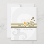 熱帯の波イエローハイビスカス目的地の結婚式 出欠カード (裏面)