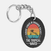熱帯の波楽しむの夏の好感 キーホルダー (正面左)
