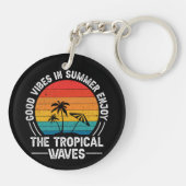 熱帯の波楽しむの夏の好感 キーホルダー (裏面)