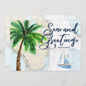 熱帯の海とあいさつクリスマス航海の シーズンカード (正面/裏面)