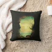 熱帯の海を見下ろす洞窟の写真 クッション (ブランケット)