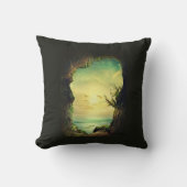 熱帯の海を見下ろす洞窟の写真 クッション (正面)