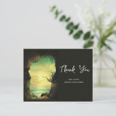 熱帯の海を見下ろす洞窟の美しい景色 サンキュー ポストカード (スタンド正面)