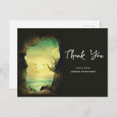 熱帯の海を見下ろす洞窟の風景　ありがとう ポストカード (正面/裏面)