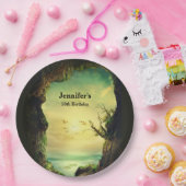 熱帯の海を見下ろす洞窟フォト誕生日 ペーパープレート (パーティー)