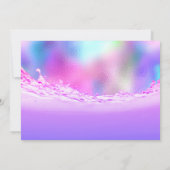 熱帯の海ピンクの波をビーチに保存 セーブザデート (裏面)