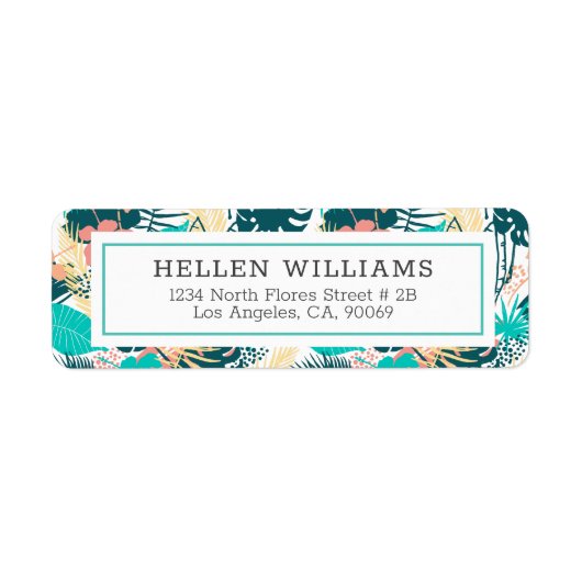 熱帯の混合葉型コラージュ ラベル (正面)