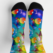 熱帯の湖はカラフルの可愛い魚でいっぱい1 ソックス (上部)