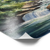 熱帯の滝の水の色絵を描の フォトプリント (角)