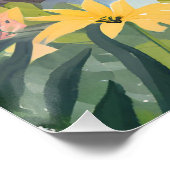 熱帯の滝 | フローラ水彩（横） ポスター (コーナー)