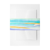 熱帯の潮線抽象芸術結婚アート 招待状ベリーバンド (正面例)