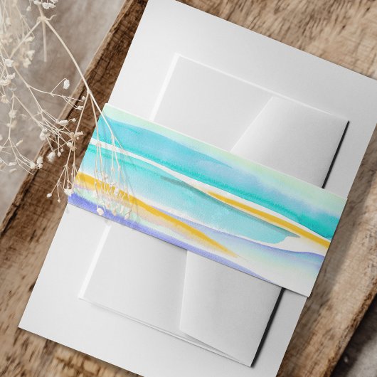 熱帯の潮線抽象芸術結婚アート 招待状ベリーバンド