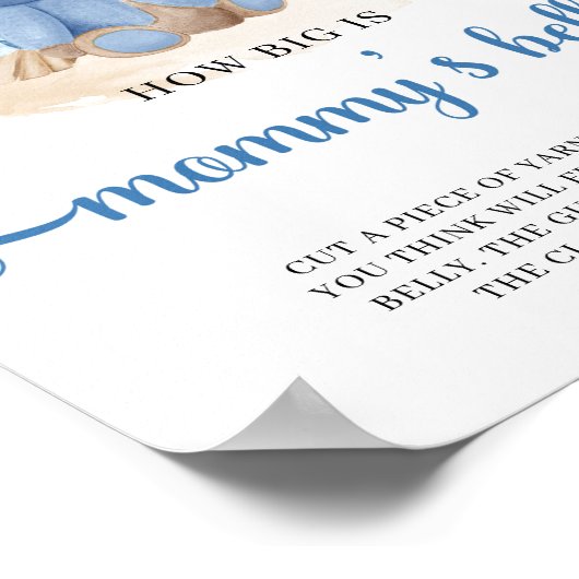 熱帯の男の子テディベアMommyの腹の大きさ ポスター (角)