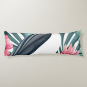 熱帯の白いオウム模様 ボディピロー (裏面)