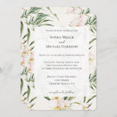 熱帯の白いランの結婚花 招待状 (正面/裏面)