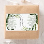 熱帯の白と緑のボトルスポイトラベル ラベル (インサイチュ)