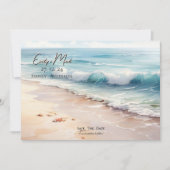 熱帯の目的地のビーチ結婚式招待 招待状 (正面)
