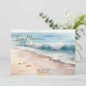 熱帯の目的地のビーチ結婚式招待 招待状 (スタンド正面)