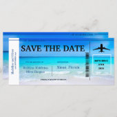 熱帯の目的地のブルーウェディング日付を保存 (正面/裏面)