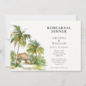 熱帯の目的地のリハーサルディナー 招待状 (正面)